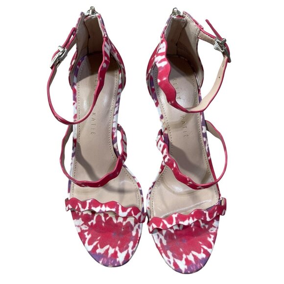 Kelly & Katie Litton Strappy Heel Sandals Pink Purple Size 7 Zip Platform - Picture 3 of 11